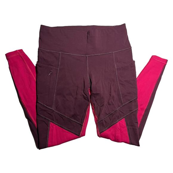Athleta All‎ In Structure Maroon Pink Compression Leggings 7/8 Tight Size Small - Picture 3 of 9
